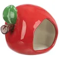 Weiteres Produktbild Keramikhaus APFEL (Hamster, Maus), 13 x 10 x 10 cm, rot