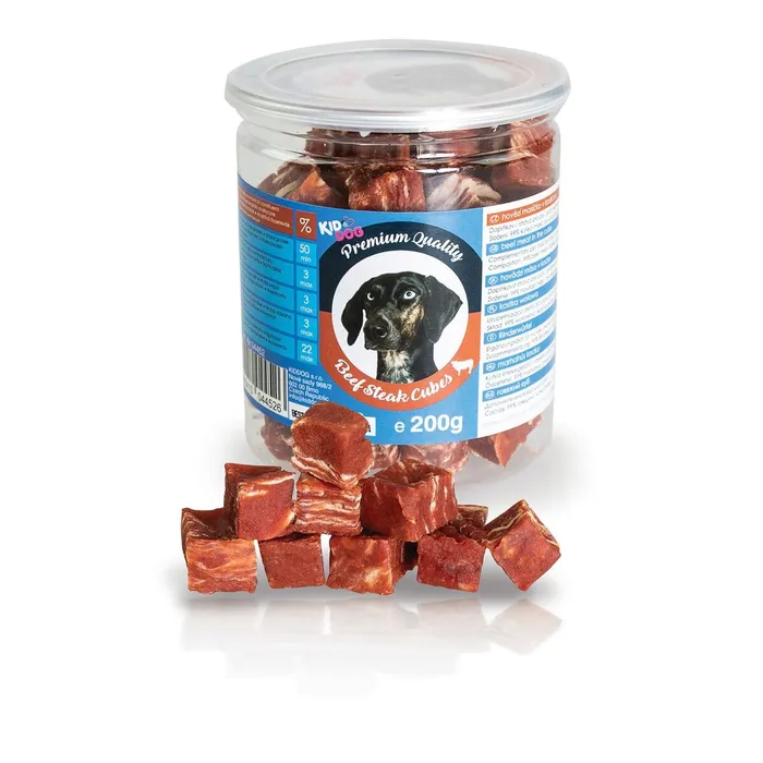 Hauptbild des Produkts KIDDOG hovězí masíčko v kostičce - PREMIUM QUALITY 200 g dóza