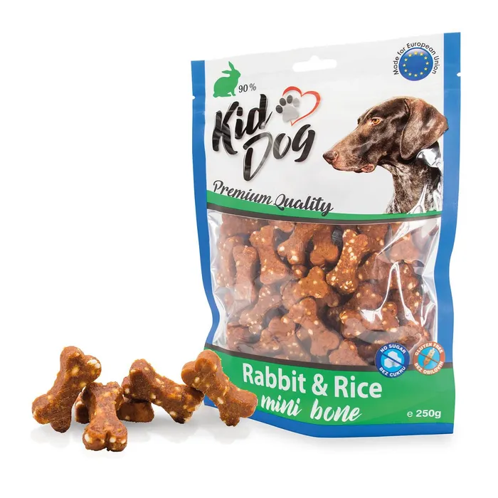 Hauptbild des Produkts KIDDOG králičí maso s rýží MINI kostičky 250 g