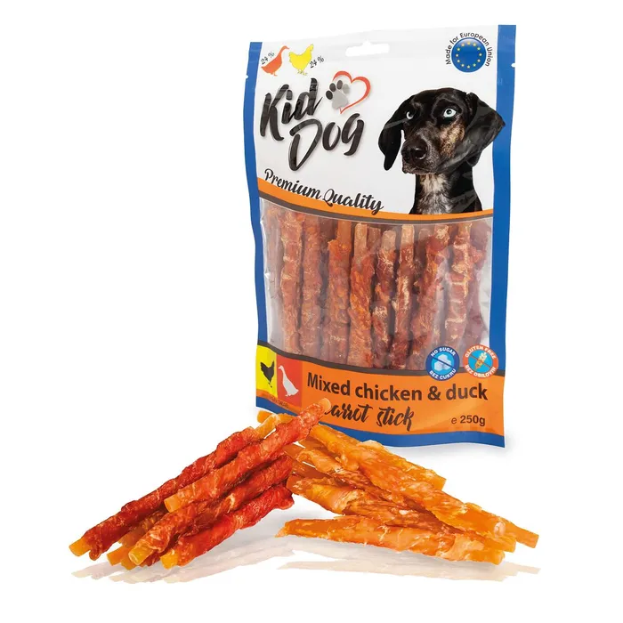 Hauptbild des Produkts KIDDOG mix mrkvových tyčinek kuřecí + kachní 12 cm 250 g