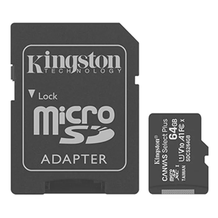 Hauptbild des Produkts Kingston paměťová karta Canvas Select Plus, 64GB, micro SDXC, SDCS2/64GB, UHS-I U1 (Class