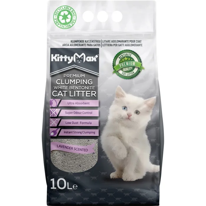 Hauptbild des Produkts KITTYMAX hrudkující, bezprašný bílý bentonit LAVENDER 10 l