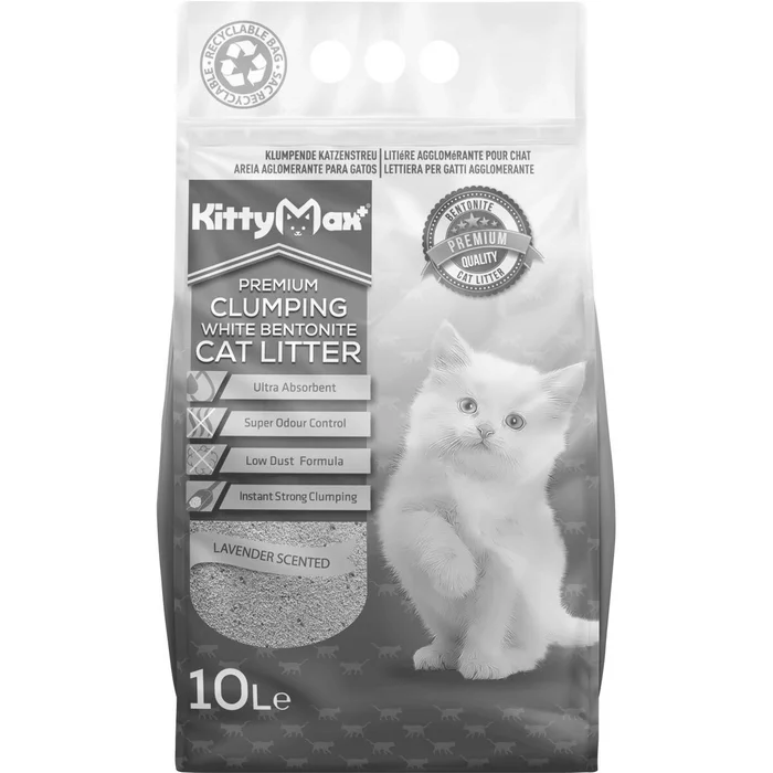 Hauptbild des Produkts KITTYMAX hrudkující, bezprašný bílý bentonit LAVENDER 10 l