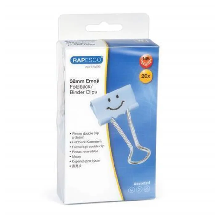 Hauptbild des Produkts Klipy na dokumenty "Emoji", modrá, 32 mm, RAPESCO
