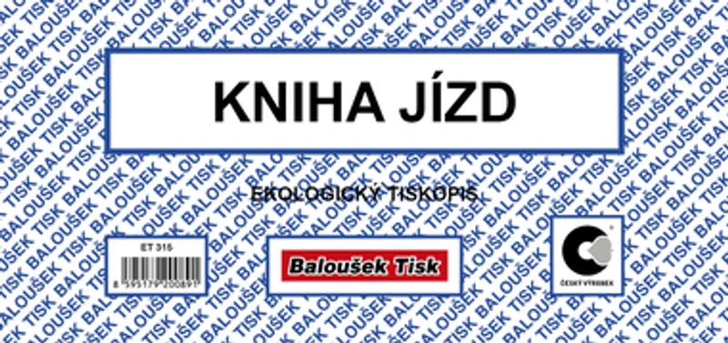 Hauptbild des Produkts Kniha jízd firemním a soukromým vozidlem 1/3 A4 ET315