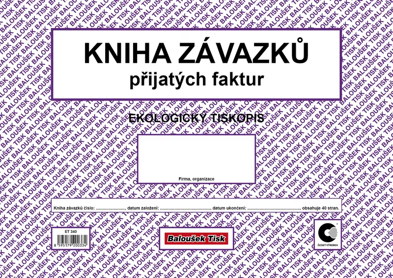 Hauptbild des Produkts Kniha závazků přijatých faktur ET340
