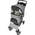 Hundekinderwagen BUGGY, schnell zusammenklappbar, 47 x 100 x 80 cm, Belastbarkeit bis 15 kg, grau