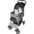 Hundekinderwagen BUGGY, schnell zusammenklappbar, 47 x 100 x 80 cm, Belastbarkeit bis 15 kg, grau