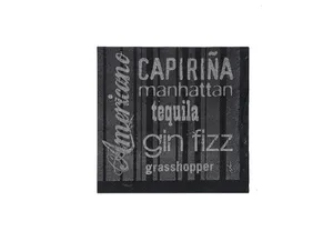Cocktailservietten Infibra Drink 2-lagig 25 × 25 cm schwarz mit weißem Aufdruck [100 Stk.]