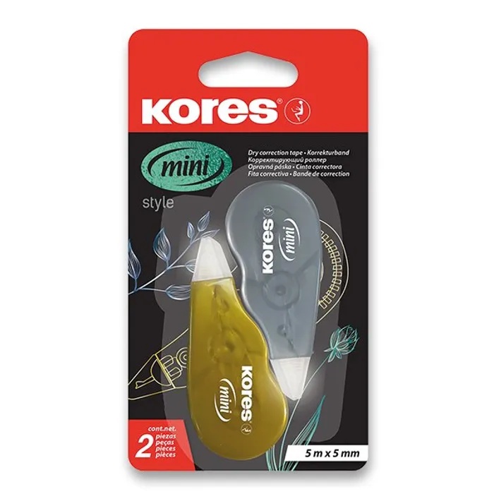 Hauptbild des Produkts Korekční strojek Kores Mini Roller Metallic 5 mm x 5 m, 2 ks