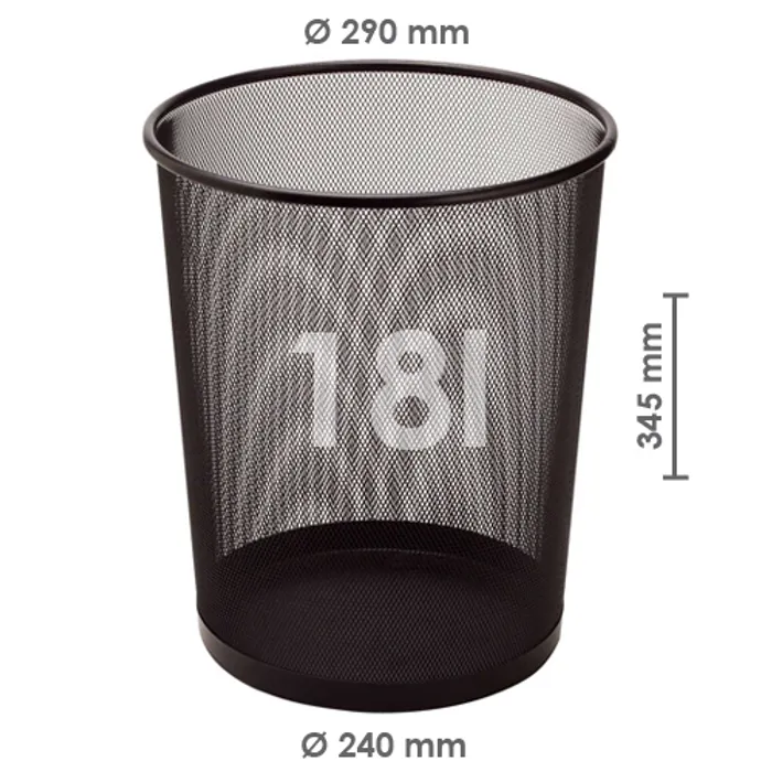 Hauptbild des Produkts Koš drátěný na odpadky, černý, 18 l