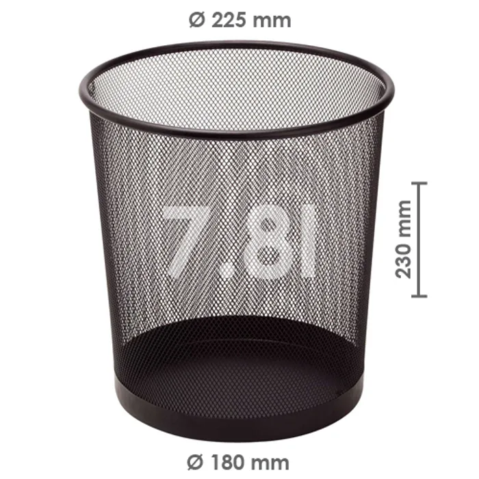 Hauptbild des Produkts Koš drátěný na odpadky, černý, 7,8l