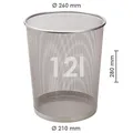 Drahtabfallkorb, silber, 12 l
