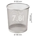 Draht-Abfalleimer, silber 7,8l