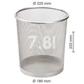 Draht-Abfalleimer, silber 7,8l