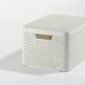 Weiteres Produktbild Korb, künstliches Rattan, mit Deckel, 30 l, creme, CURVER