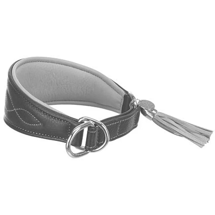 Hauptbild des Produkts Kožený obojek ACTIVE Comfort pro chrty - černá/šedá XS-S:24-31cm/50mm