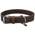 Lederhalsband RUSTIC - dunkelbraun L: 48-56cm/30mm