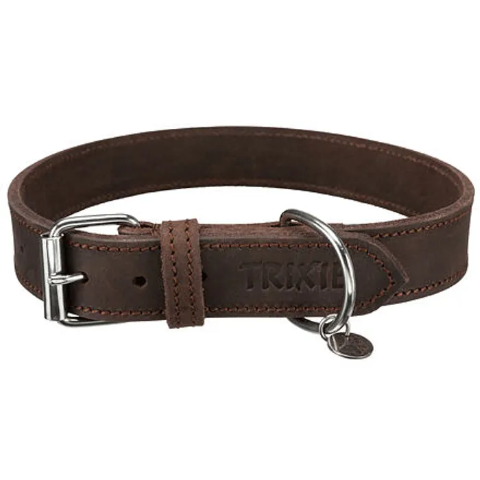 Hauptbild des Produkts Kožený obojek RUSTIC - tmavě-hnědá L: 48-56cm/30mm