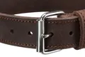 Lederhalsband RUSTIC - dunkelbraun M: 37-44cm/25mm