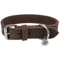 Lederhalsband RUSTIC - dunkelbraun S-M: 34-40cm/25mm