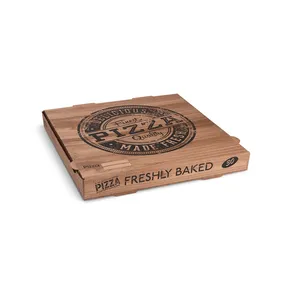 Pizzakarton (aus Mikrowellpappe) kraft 30 x 30 x 4 cm [100 St.]