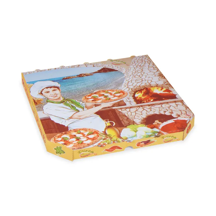 Hauptbild des Produkts Krabice na pizzu z vlnité lepenky 33 x 33 x 3 cm [100 ks]