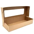 Dessertbox mit Fenster 13 x 33 x 6 cm BRAUN [50 Stck]