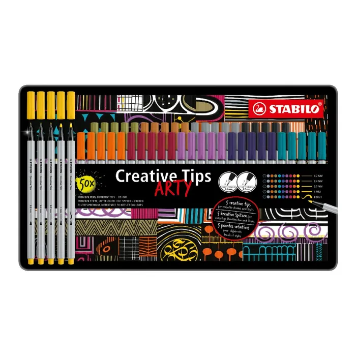 Hauptbild des Produkts Kreativní set STABILO Creative Tips ARTY 50 ks sada URBAN - 10 různých barev