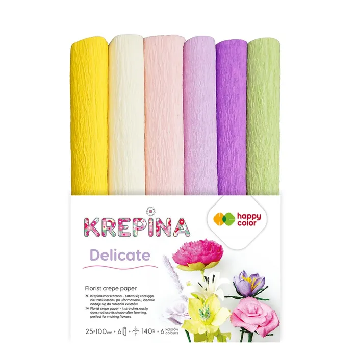 Hauptbild des Produkts Krepový papír Happy Color 25x100 cm - mix 6 barev Delicate