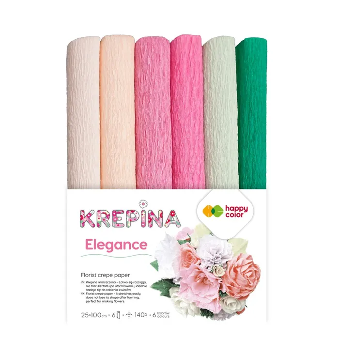 Hauptbild des Produkts Krepový papír Happy Color 25x100 cm - mix 6 barev Elegance