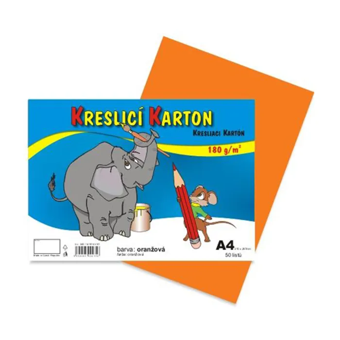Hauptbild des Produkts Kreslící karton A4-180g oranžový [50 listů]