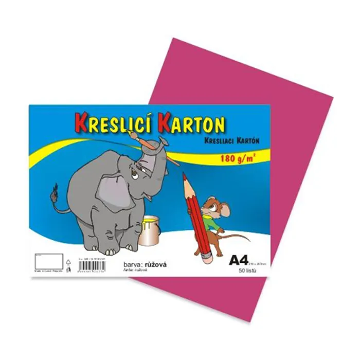 Hauptbild des Produkts Kreslící karton A4-180g růžový [50 listů]
