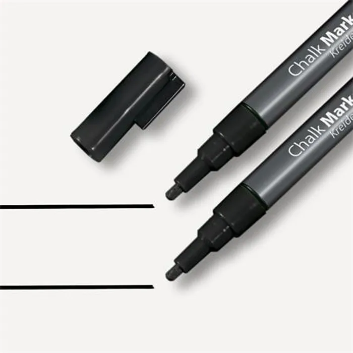 Hauptbild des Produkts Křídový popisovač, černá, 1 - 2 mm, kuželový hrot, tekutý, SIGEL