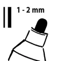 Kreidemarker, schwarz, 1 - 2 mm, konische Spitze, flüssig, SIGEL