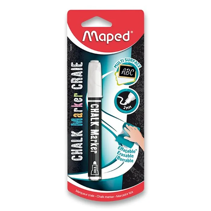 Hauptbild des Produkts Křídový vícepovrchový popisovač Maped bílý