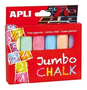 Kreideblöcke, 6 Farben, rund, Jumbo, APLI