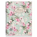 Ringblock Pigna Nature Flowers A4, liniert, 60 Blatt, Motivmix