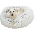 Weiteres Produktbild Rundes Bett HARVEY, weicher Bezug mit langem Flor, weiß/schwarz, 70 cm