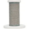Weiteres Produktbild Runde Stufe mit Sisal, Wandelement, O 18 x 22 cm, Kiefernholz, weiß/grau
