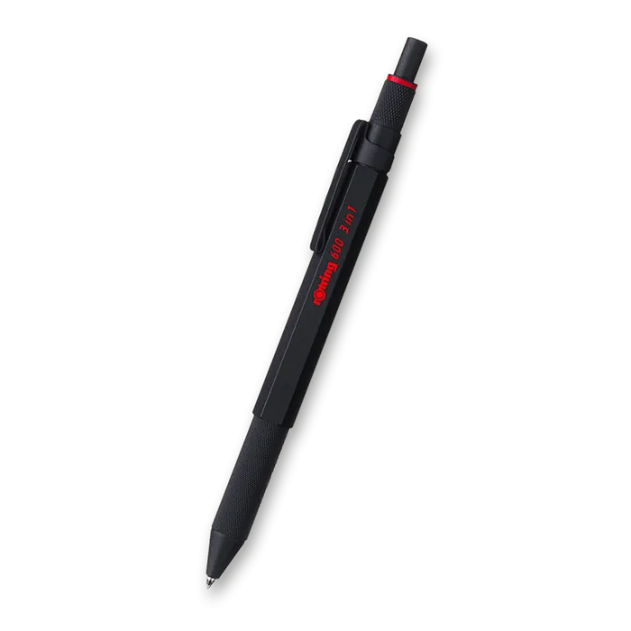 Hauptbild des Produkts Kuličková tužka Multipen Rotring 600 Black 3 v 1 3 barvy + mechanická tužka 0,5mm