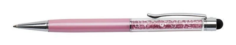 Hauptbild des Produkts Kuličkové dotykové pero s růžovými krystaly "MADE WITH SWAROVSKI ELEMENTS", růžová, 14 cm