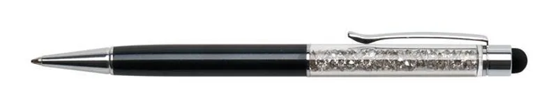 Hauptbild des Produkts Kuličkové dotykové pero se stříbrnými krystaly "MADE WITH SWAROVSKI ELEMENTS", černá, "MAD