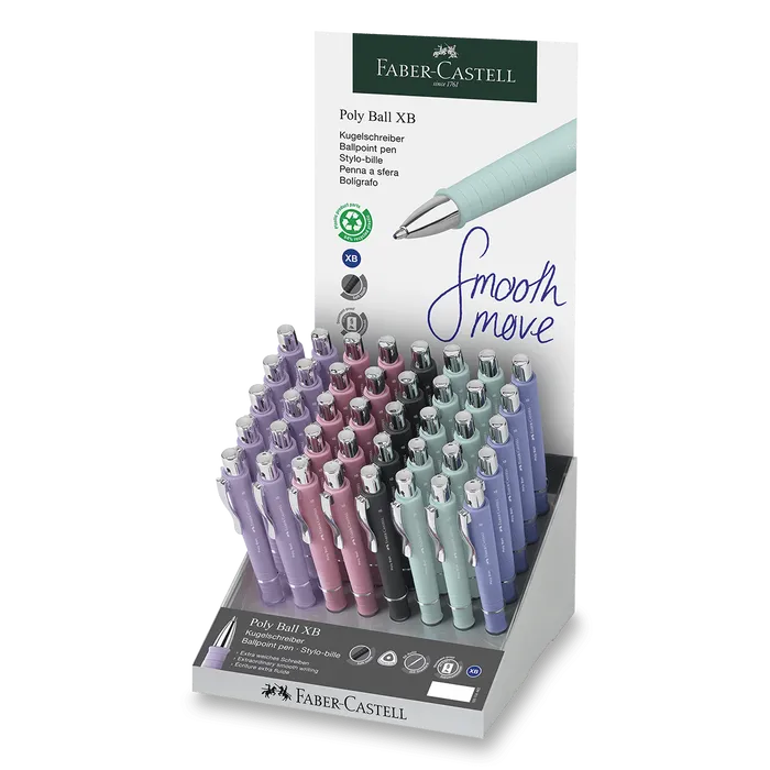 Hauptbild des Produkts Kuličkové pero Faber-Castell Poly Ball Silver stojánek, 40 ks