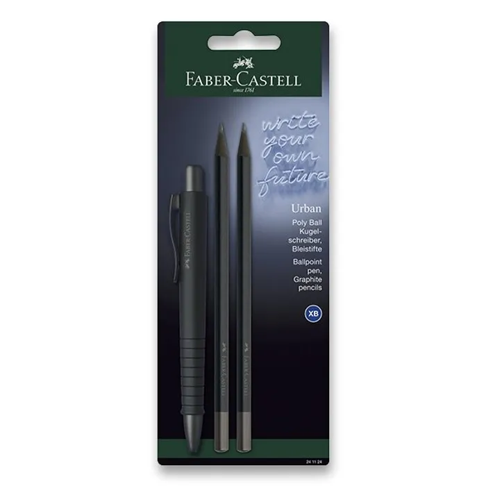 Hauptbild des Produkts Kuličkové pero Faber-Castell Poly Ball Urban Black sada, 3 ks