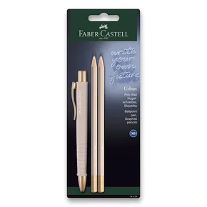 Faber-Castell Poly Ball Urban Gold Kugelschreiber Set, 3 Stück, pale rose