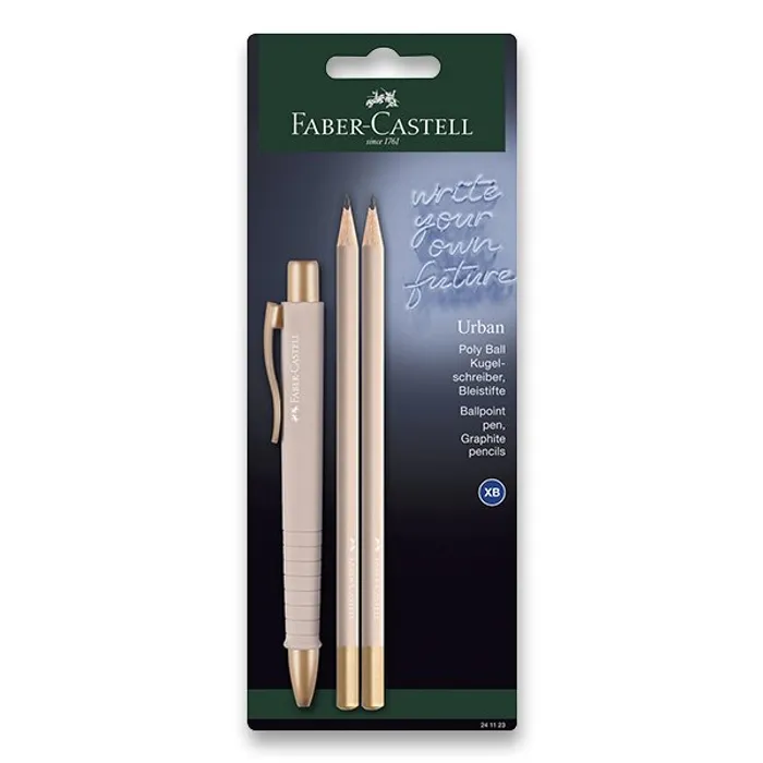 Hauptbild des Produkts Kuličkové pero Faber-Castell Poly Ball Urban Gold sada, 3 ks, pale rose