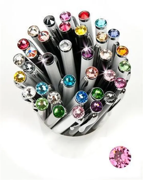 Hauptbild des Produkts Kuličkové pero,  SWAROVSKI® Crystals, bílá, 14cm "Elegante", krystal lsvětle růžová