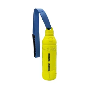 Flasche "ORANGE" aus hartem Naturkautschuk 26 / 65 cm, mit Gurt, HipHop Dog