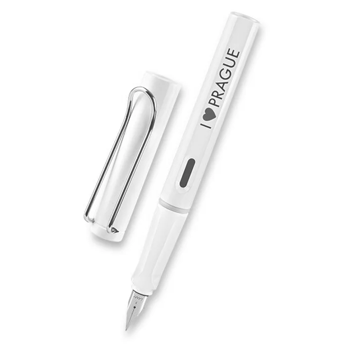 Hauptbild des Produkts Lamy Safari Shiny White plnicí pero, hrot F, s potiskem "I love Prague"